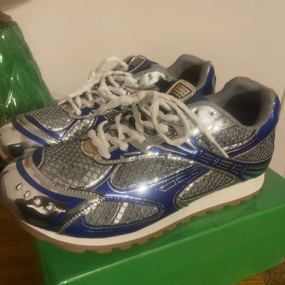 Bottega Veneta Orbit Sneakers Blue Silver Men’s Size 45(EU) US,11, 11.5, 12 - Picture 1 of 8